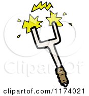 Cartoon Of An Electrical Prong Royalty Free Vector Clipart by lineartestpilot