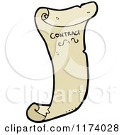 Cartoon Of A Contract Scroll Royalty Free Vector Clipart by lineartestpilot