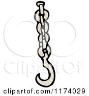 Cartoon Of A Hook On A Chain Royalty Free Vector Clipart
