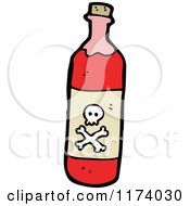Cartoon Of A Bottle Of Poison Royalty Free Vector Clipart by lineartestpilot