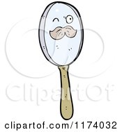 Cartoon Of A Winking Hand Mirror Royalty Free Vector Clipart
