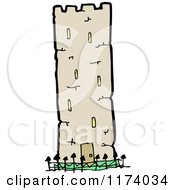 Cartoon Of A Tower Royalty Free Vector Clipart by lineartestpilot