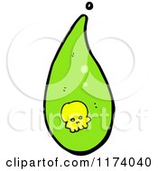 Cartoon Of A Skull In A Slime Droplet Royalty Free Vector Clipart by lineartestpilot