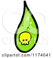Cartoon Of A Skull In A Slime Droplet 2 Royalty Free Vector Clipart by lineartestpilot