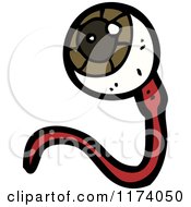 Cartoon Of A Vein And Eyeball Royalty Free Vector Clipart
