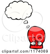 Poster, Art Print Of Red Skull With Mustache And Conversation Bubble