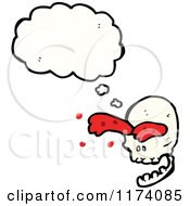 Cartoon Of Red Skull With Conversation Bubble Royalty Free Vector Illustration