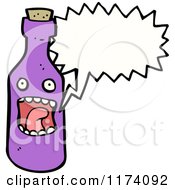 Cartoon Of Purple Talking Bottle With Conversation Bubble Royalty Free Vector Illustration