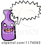 Cartoon Of Talking Bottle With Conversation Bubble Royalty Free Vector Illustration