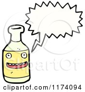 Cartoon Of Talking Bottle With Conversation Bubble Royalty Free Vector Illustration