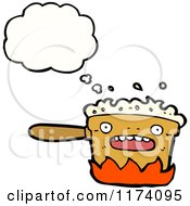Cartoon Of Cooking Pot With Conversation Bubble Royalty Free Vector Illustration