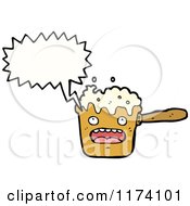 Cartoon Of Cooking Pot With Conversation Bubble Royalty Free Vector Illustration