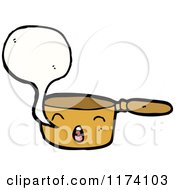 Cartoon Of Cooking Pot With Conversation Bubble Royalty Free Vector Illustration by lineartestpilot