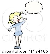 Cartoon Of Blonde Girl With Conversation Bubble Royalty Free Vector Illustration