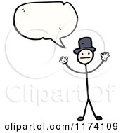 Cartoon Of Stick Man With Heart Conversation Bubble Royalty Free Vector Illustration by lineartestpilot