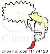 Cartoon Of Blonde Mans Head With Conversation Bubble Royalty Free Vector Illustration