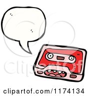 Cartoon Of Cassette Tape With Conversation Bubble Royalty Free Vector Illustration by lineartestpilot