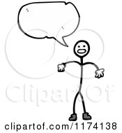 Cartoon Of Stick Man With Conversation Bubble Royalty Free Vector Illustration