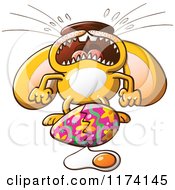 Cartoon Of An Easter Bunny Crying Over A Broken Egg Royalty Free Vector Clipart by Zooco