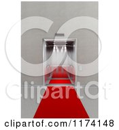 Poster, Art Print Of 3d Red Carpet Leading To An Elevator
