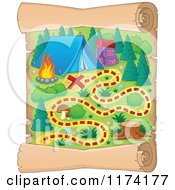 Poster, Art Print Of Vertical Camp Ground Scroll Map