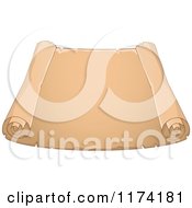 Cartoon Of A Open Old Scroll Royalty Free Vector Clipart