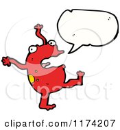 Red Monster With A Conversation Bubble