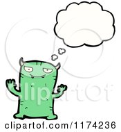 Poster, Art Print Of Green Devil With A Conversation Bubble