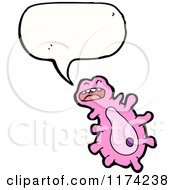 Cartoon Of A Pink Tentacled Monster With A Conversation Bubble Royalty Free Vector Illustration by lineartestpilot