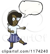 Cartoon Of An African American Woman With A Conversation Bubble Royalty Free Vector Illustration