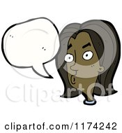 Cartoon Of An African American Woman Whistling With A Conversation Bubble Royalty Free Vector Illustration