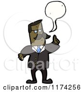 Poster, Art Print Of African American Businessman With A Conversation Bubble