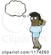 Poster, Art Print Of African American Man With Flowers And A Conversation Bubble