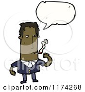 Cartoon Of An African American Man Smoking With A Conversation Bubble Royalty Free Vector Illustration