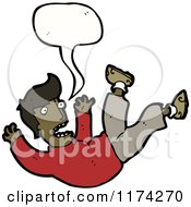 Poster, Art Print Of African American Man Falling With A Conversation Bubble