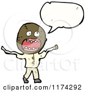 Cartoon Of A Insane African American Man With A Conversation Bubble Royalty Free Vector Illustration