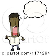 Cartoon Of An African American Man Yawning With A Conversation Bubble Royalty Free Vector Illustration