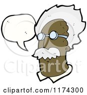 Cartoon Of An Elderly African American Man With A Conversation Bubble Royalty Free Vector Illustration