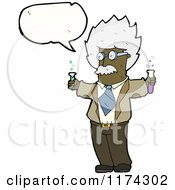 Cartoon Of An African American Scientist With A Conversation Bubble Royalty Free Vector Illustration