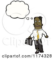 Cartoon Of An African American Man With Briefcase And A Conversation Bubble Royalty Free Vector Illustration by lineartestpilot