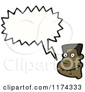 Cartoon Of An African American Man With A Conversation Bubble Royalty Free Vector Illustration
