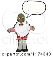 Cartoon Of An African American Man With A Beard And A Conversation Bubble Royalty Free Vector Illustration
