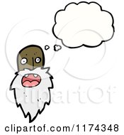 Cartoon Of An African American Man With A Beard And A Conversation Bubble Royalty Free Vector Illustration