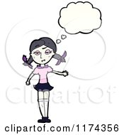 Cartoon Of A Blonde Girl With Pigtails With A Conversation Bubble Royalty Free Vector Illustration