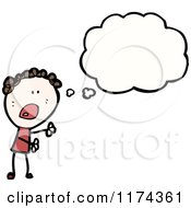 Cartoon Of A Stick Girl With A Conversation Bubble Royalty Free Vector Illustration