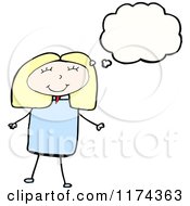 Cartoon Of A Blonde Woman With A Conversation Bubble Royalty Free Vector Illustration