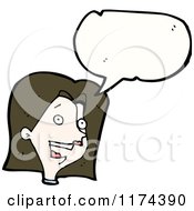 Cartoon Of A Woman With A Conversation Bubble Royalty Free Vector Illustration