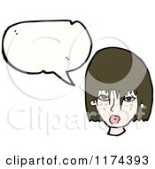 Cartoon Of A Woman With A Conversation Bubble Royalty Free Vector Illustration