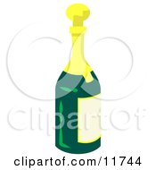 Wine Champagne Or Apple Cider Bottle Clipart Illustration