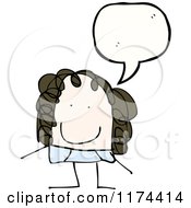 Poster, Art Print Of Stick Girl With A Conversation Bubble